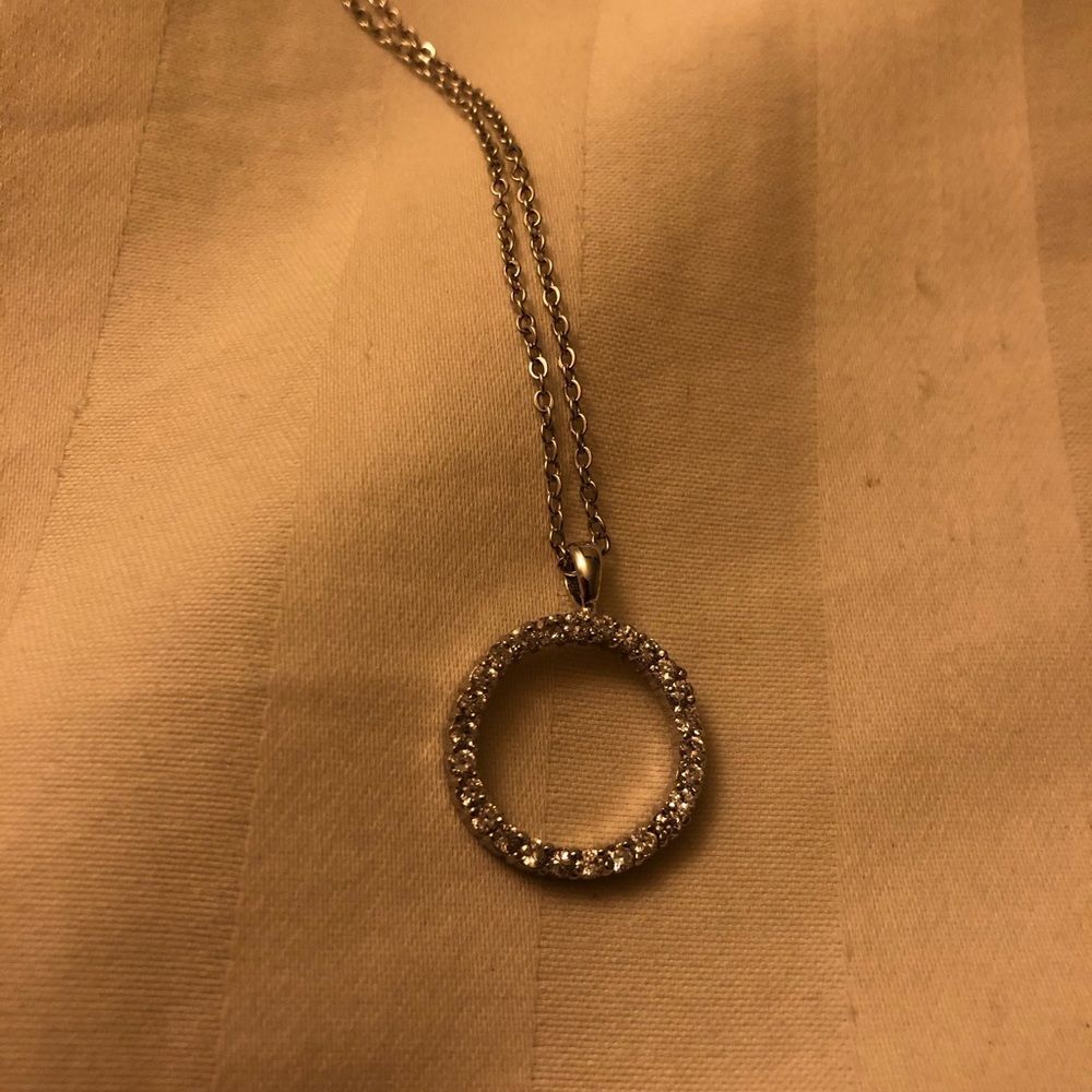 Infinity circle silver necklace